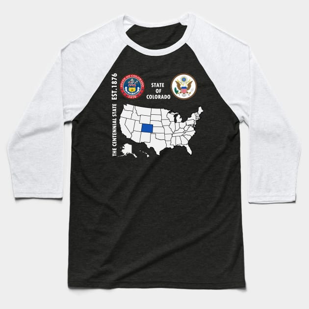 State of Colorado Baseball T-Shirt by NTFGP